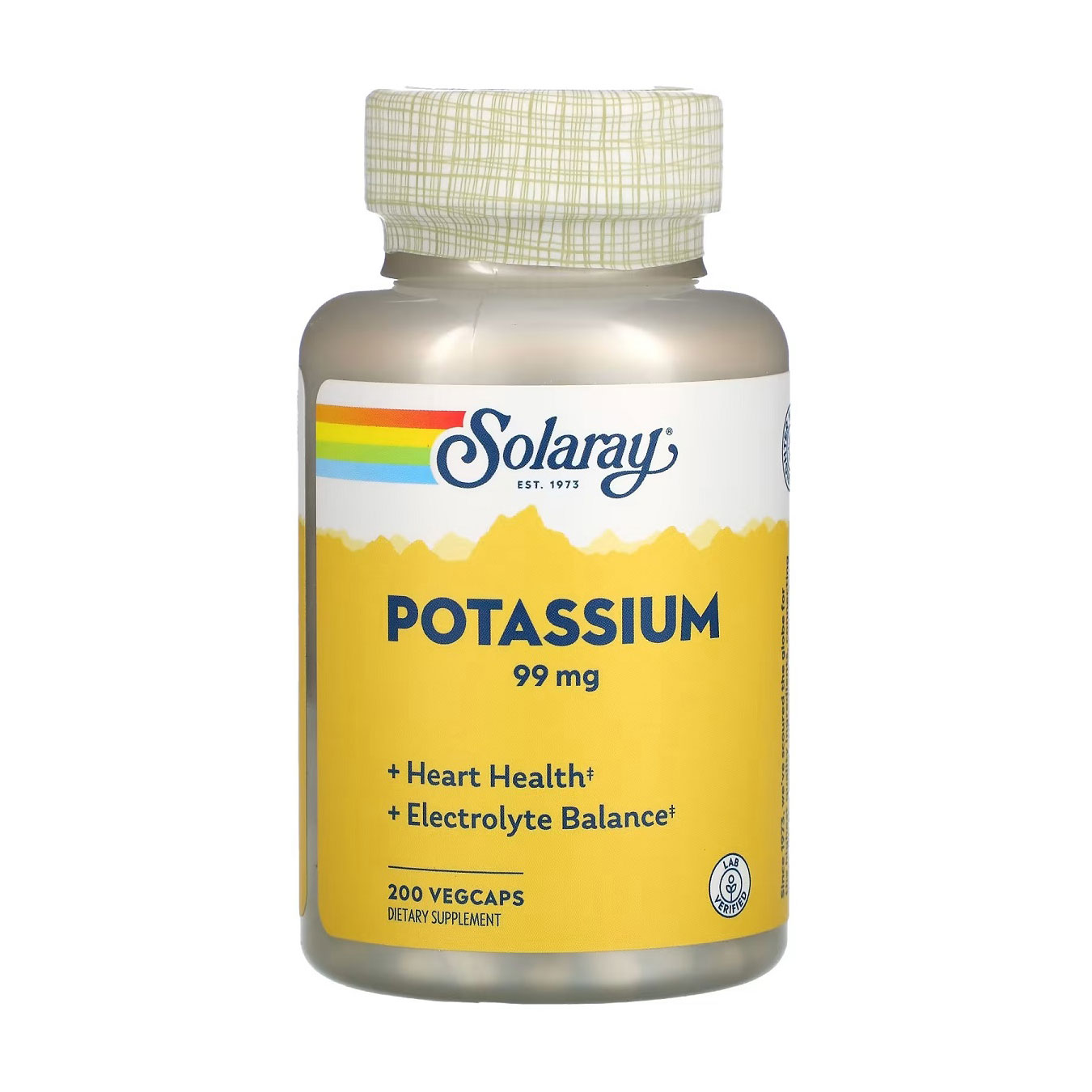 Калій Solaray Potassium 99 мг, 200 капсул